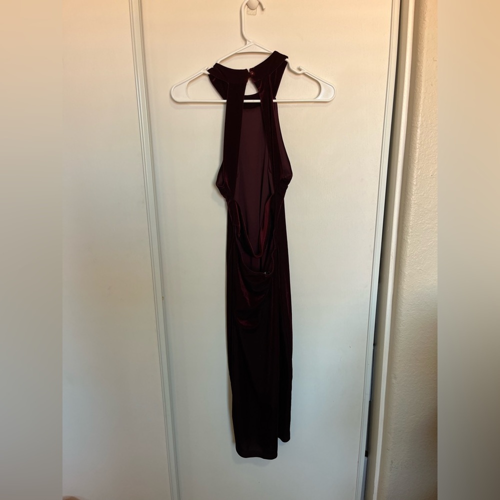 Windsor Red Velvet Maxi Dress Oxblood Size L Whimsigoth Formal - Picture 4 of 6